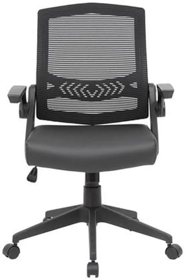 Alt view image 2 of 8 - BOSS Office Products B6223BK Black Flip Arm Mesh Task Chair