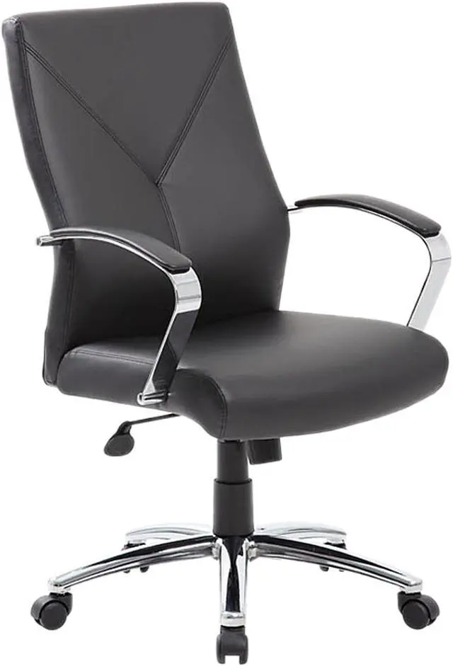 Alt view image 3 of 8 - Boss Office Supplies B10101-BK LeatherPlus Executive Chair
