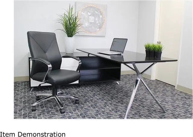 Alt view image 7 of 8 - Boss Office Supplies B10101-BK LeatherPlus Executive Chair