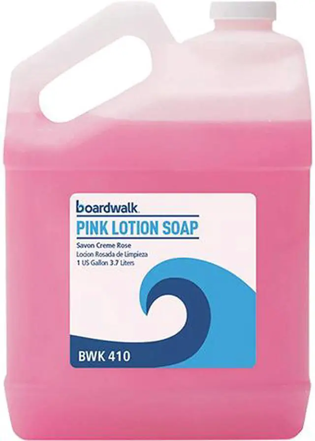 Main image of Boardwalk 1807-04-GCE00 Mild Cleansing Pink Lotion Soap, Floral-Lavender, Liquid, 1 gal Bottle, 4 / Carton