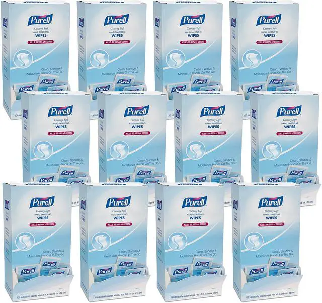 Main image of Purell 902712CT Cottony Soft Hand Sanitizing Wipes, 5" x 7" - White - For Hand - 12 / Carton