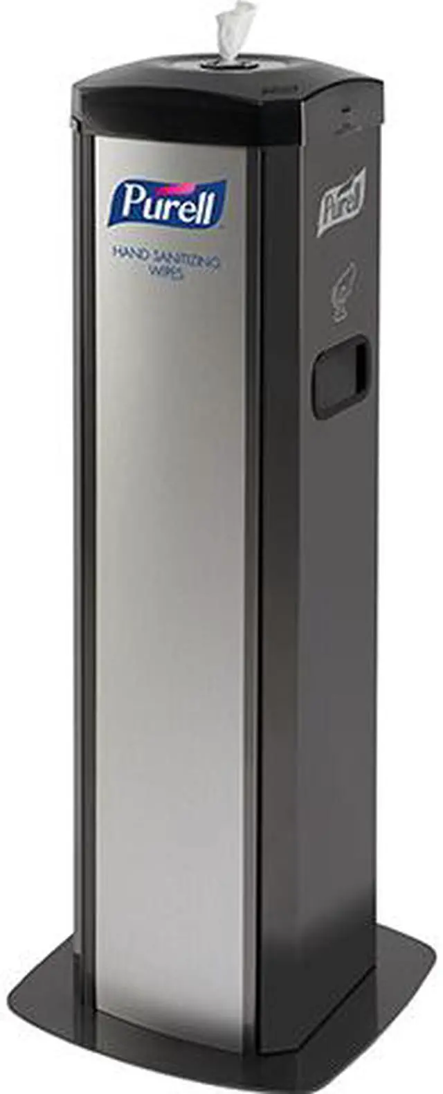 Main image of Purell 911401SLVHSW DS360 Hand Sanitizing Wipes Station - Steel - Black - Durable - 1 / Carton