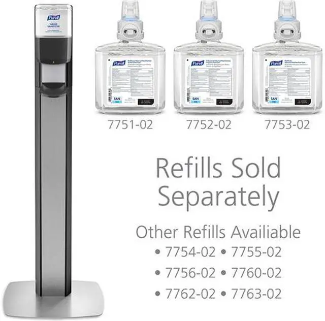 Alt view image 2 of 4 - GOJO 7318-DS-SLV PURELL MESSENGER ES8 Silver Panel Floor Stand With Dispenser