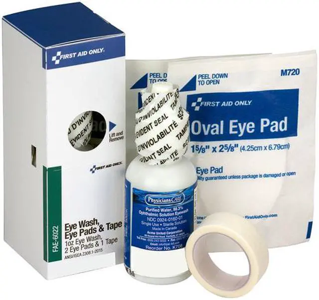Main image of First Aid Only FAE-6022 Eyewash Set with Eyepads and Adhesive Tape