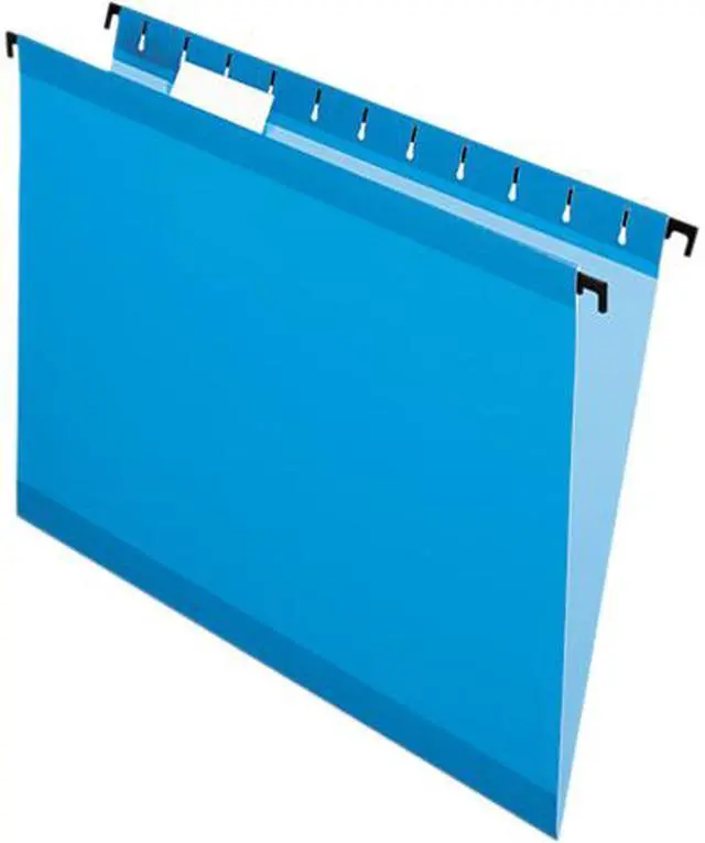 Main image of Pendaflex 615215BLU Poly Laminate Hanging Folders, Letter, 1/5 Cut, Blue, 20/Box, 1 Box