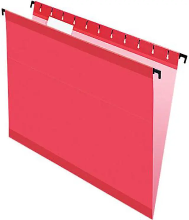 Main image of Pendaflex 615215RED Poly Laminate Hanging Folders, Letter, 1/5 Cut, Red, 20/Box, 1 Box