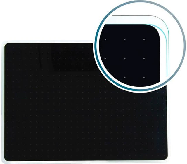 Main image of Floortex FCVGM3040BG Viztex Glacier Jet Black Multi-Purpose Grid Glass Dry Erase Board 30" x 40"