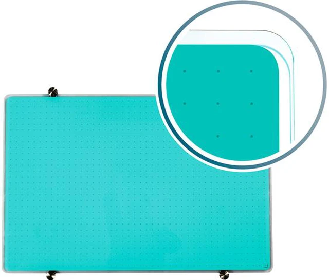 Main image of Floortex FCVGM3040TG Viztex Glacier Light Teal Multi-Purpose Grid Glass Dry Erase Board 30" x 40"
