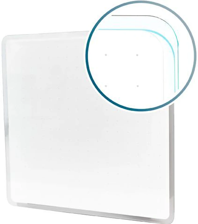 Main image of Floortex FCVGM1414WG Viztex Glacier Polar White Multi-Purpose Grid Glass Dry Erase Board 14" x 14"