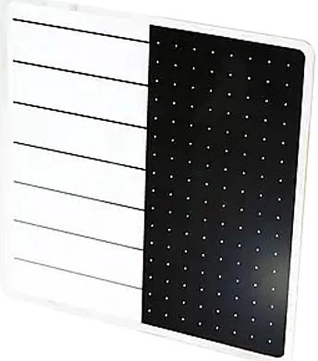 Alt view image 2 of 2 - Floortex FCVGM1414WP Viztex Glacier Polar White & Jet Black Plan & Grid Glass Dry Erase Board - 14" x 14"