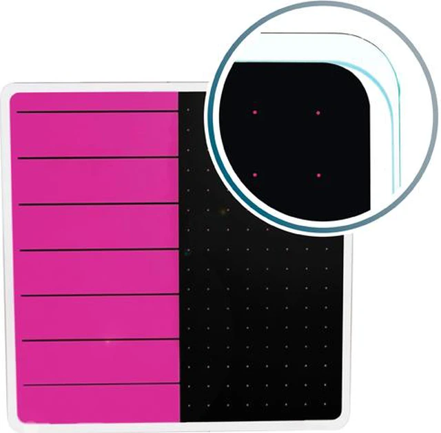 Main image of Floortex FCVGM1414VP Viztex Glacier Soft Violet & Jet Black Plan & Grid Glass Dry Erase Board - 14" x 14"