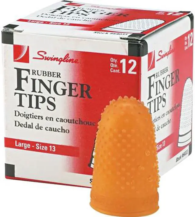 Main image of Swingline S7054033C Rubber Finger Tips, Large, #13, 12/Pk