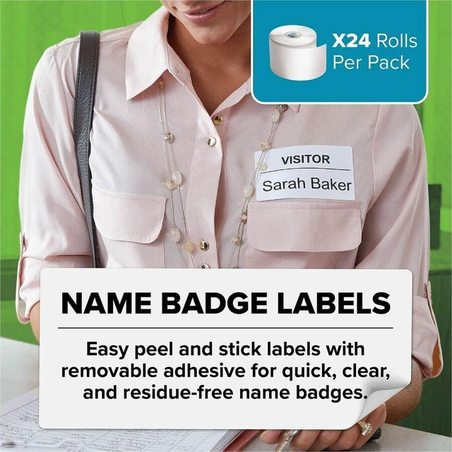 Alt view image 2 of 3 - Dymo Multipurpose White Medium Labels - DiameterRoll - Direct Thermal - White - 250 / Roll - 6000 Total Label(s) - For Label Printer - 24/Pack - 2229752
