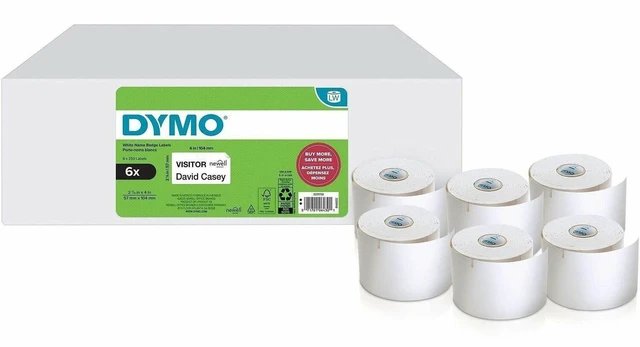 Main image of Dymo Multipurpose White Medium Labels - DiameterRoll - Direct Thermal - White - 250 / Roll - 1500 Total Label(s) - For Label Printer - 6/Pack - 2229753