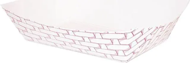 Main image of Boardwalk 30LAG100 Paper Food Baskets, 16 oz. Capacity, Red/White, 1000/Carton, 1 Carton