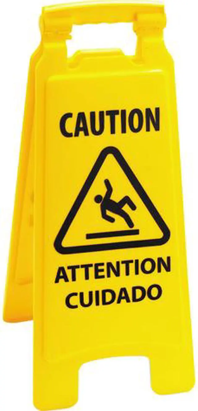 Main image of Boardwalk 3485217 Caution Safety Sign For Wet Floors, 2-Sided, Plastic, 26.00" x 10.00" x 2.00", Yellow