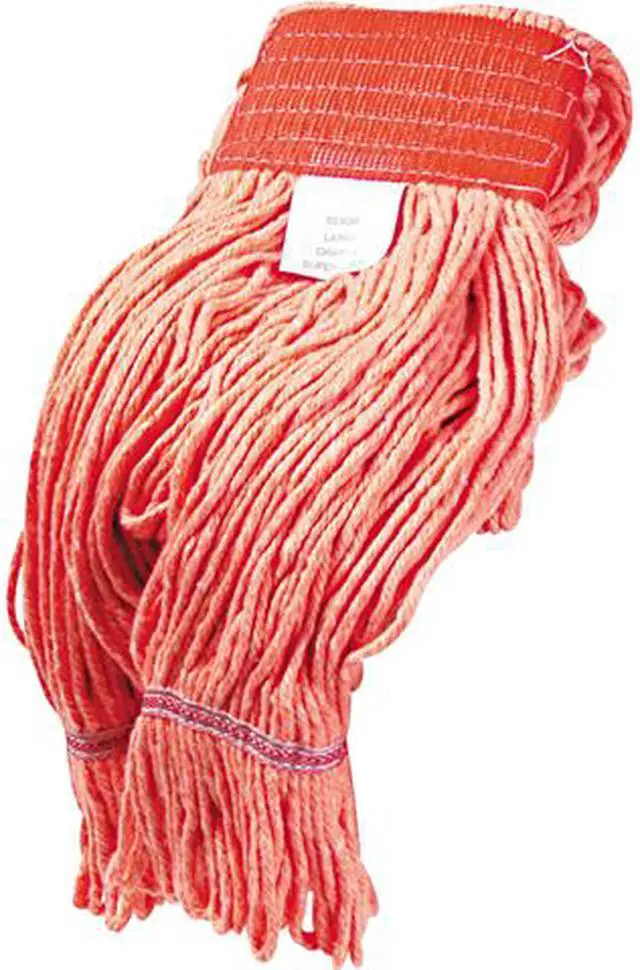 Main image of Boardwalk BWK503OR Super Loop Wet Mop Head, Cotton/Synthetic Fiber, 5" Headband, Large Size, Orange, 12/Carton