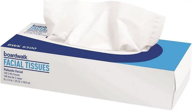 Main image of Boardwalk BWK6500B Office Packs 2-Ply Facial Tissue, 100 Sheets/Box, 30 Boxes