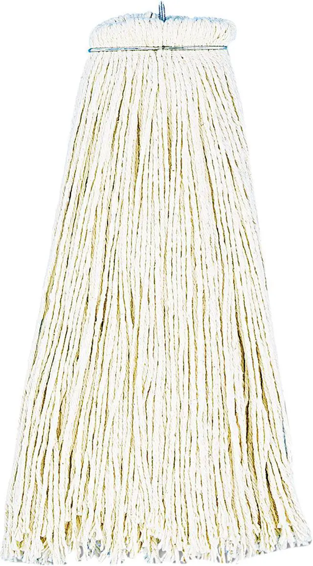 Main image of Boardwalk BWK716CEA Cut-End Lie-Flat Wet Mop Head, Cotton, 16oz, White