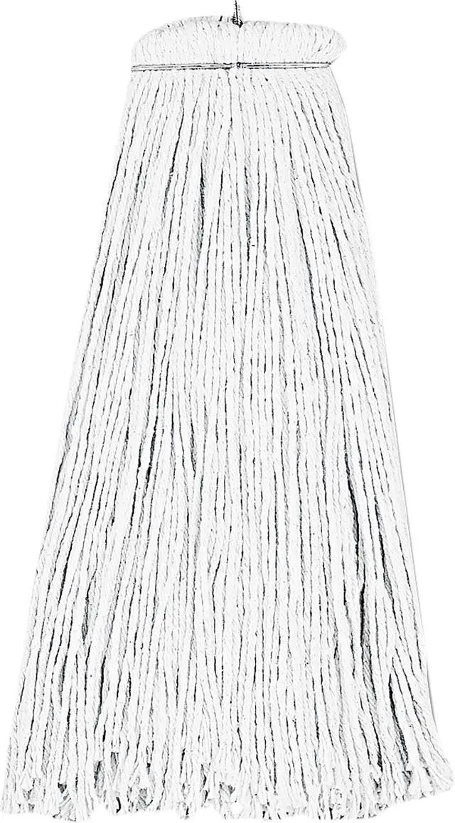 Main image of Boardwalk BWK716REA Cut-End Lie-Flat Wet Mop Head, Rayon, 16oz, White