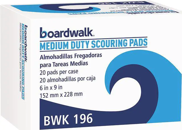 Main image of Boardwalk 96BWK GP Medium Duty Scour Pads, Green, 6" x 9", 20 Pads