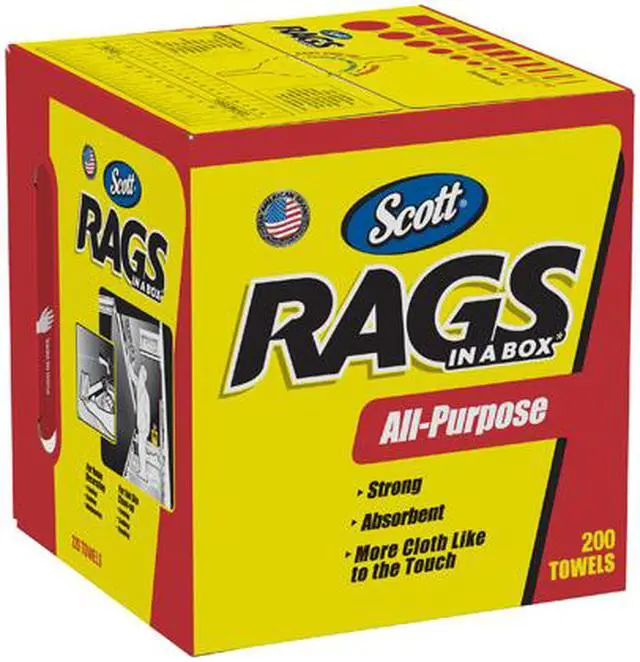 Alt view image 2 of 2 - Scott Shop Rags In A Box (75260), White, 200 Shop Towels / Box