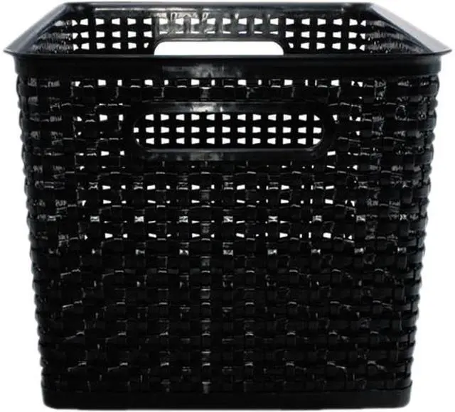 Main image of Advantus AVT-40328 Weave Bins, 13 7/8 x 10 3/4 x 8 3/4, Plastic, Black, 2 Bins