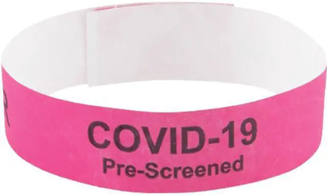 Alt view image 4 of 7 - Advantus 76095 Pre-Printed COVID Tyvek Wristbands, Visitor, 500/PK