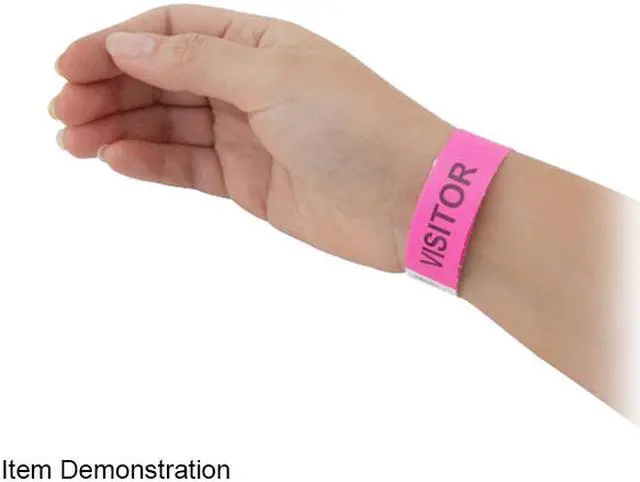 Alt view image 5 of 7 - Advantus 76095 Pre-Printed COVID Tyvek Wristbands, Visitor, 500/PK