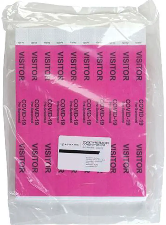 Alt view image 7 of 7 - Advantus 76095 Pre-Printed COVID Tyvek Wristbands, Visitor, 500/PK