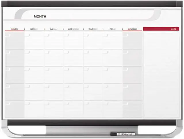 Main image of Quartet CP32P2 Prestige 2 Magnetic Monthly Calendar Board, 3' x 2', Total Erase Surface