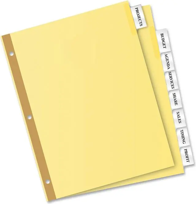 Alt view image 2 of 2 - Avery 11115 Avery Worksaver Insertable Dividers Value Pack Print-on - 8 Tab(s)/Set, 24Sets/ Box - Clear, Buff Tab