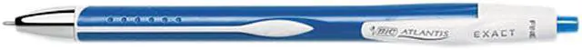 Main image of BIC VCGN11BE Atlantis Exact Retractable Ballpoint Pen, Blue Ink, 0.8 mm Fine Point, 1 Dozen