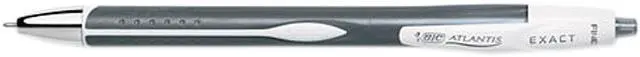 Main image of BIC VCGN11BK Atlantis Exact Retractable Ballpoint Pen, Black Ink, 0.8 mm Fine Point, 1 Dozen