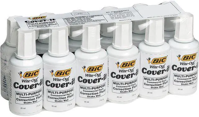 Main image of BIC WOC12 Cover-It Correction Fluid, 20 ml Bottle, White, Dozen