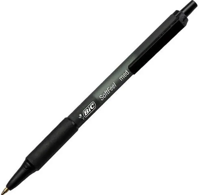 Main image of BIC SCSM361-BK Soft Feel Retractable Ballpoint Pen, Medium 1mm, Black Ink/Barrel, 36/Pack