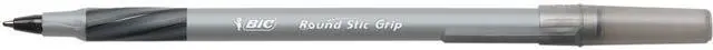 Main image of BIC GSMG361-BK Round Stic Grip Xtra Comfort Stick Ballpoint Pen, 1.2mm, Black Ink, Gray Barrel, 36/Pack