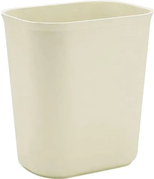 Main image of Rubbermaid Commercial RCP 2541 BEI Fire-Resistant Wastebasket, Rectangular, Fiberglass, 3.50 gal., Beige