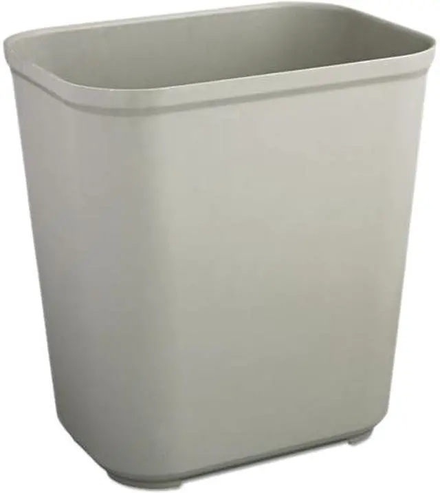 Main image of Rubbermaid Commercial RCP 2543 GRA Fire-Res. Wastebasket, Rectangular, Fiberglass, 7.00 gal., Gray