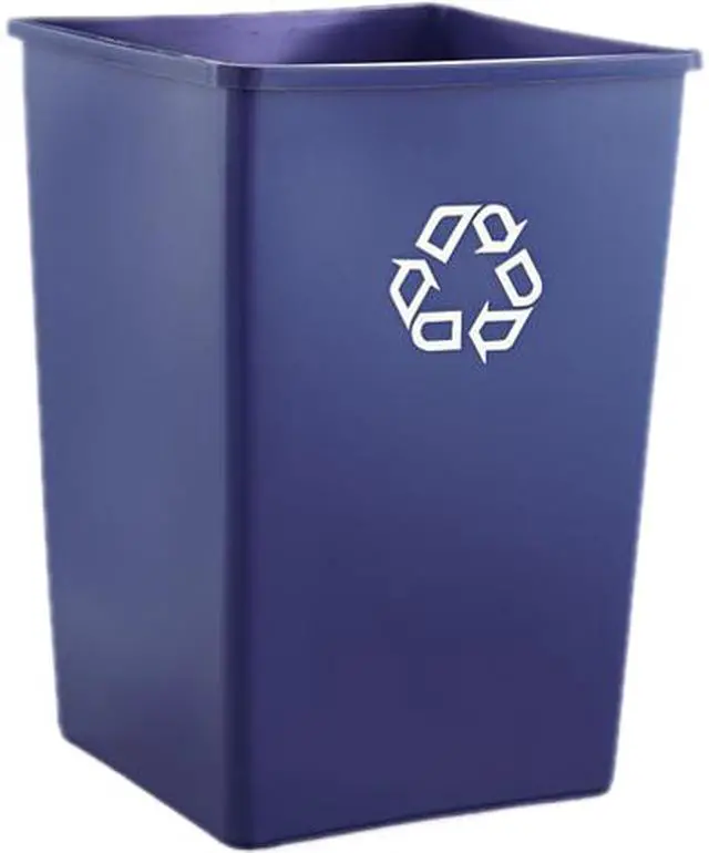 Main image of Rubbermaid Commercial RCP 3958-73 BLU Recycling Container, Square, Plastic, 35 gal., Blue