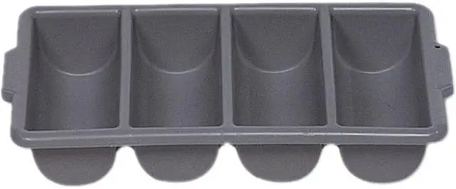 Main image of Rubbermaid Commercial RCP 3362 GRA Cutlery Bin, 4 Compartments, Plastic, Gray