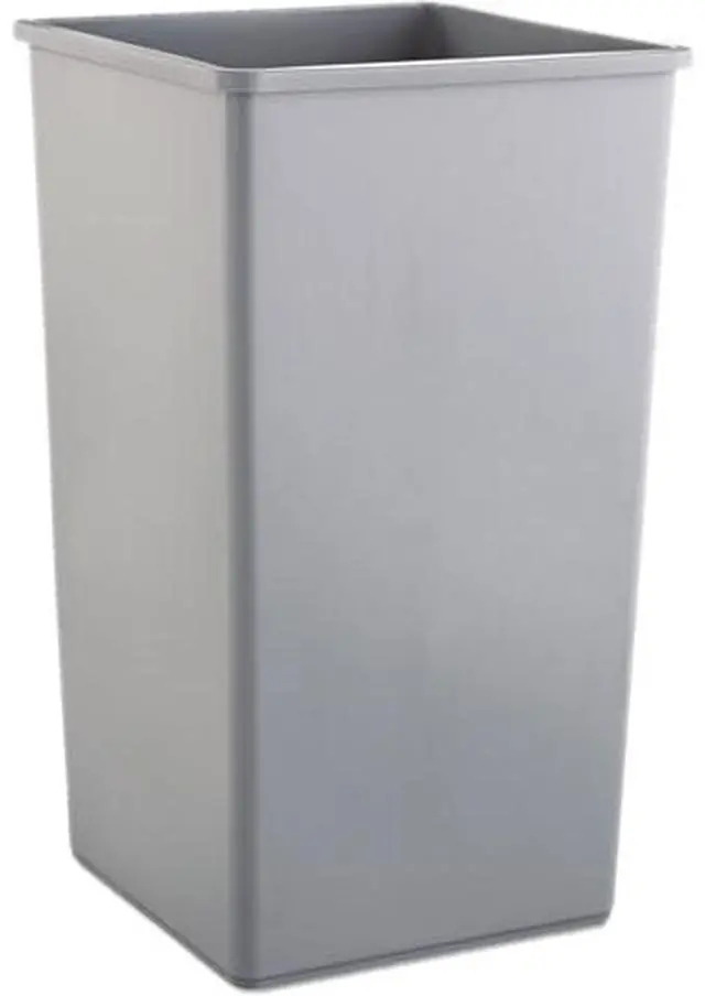 Main image of Rubbermaid Commercial RCP 3959 GRA Untouchable Waste Container, Square, Plastic, 50gal, Gray