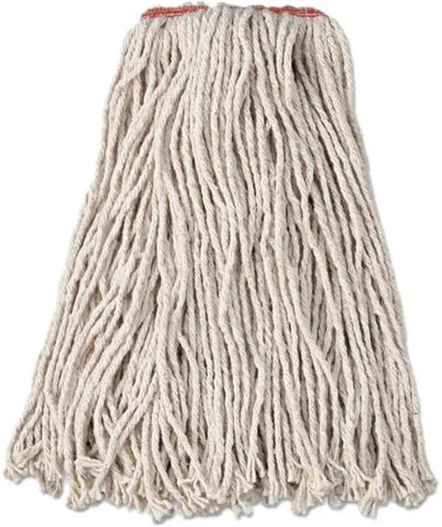 Main image of Rubbermaid Commercial RCP F116-12 16 oz. Dura Pro Cotton Wet Mop, 1" Headband, White