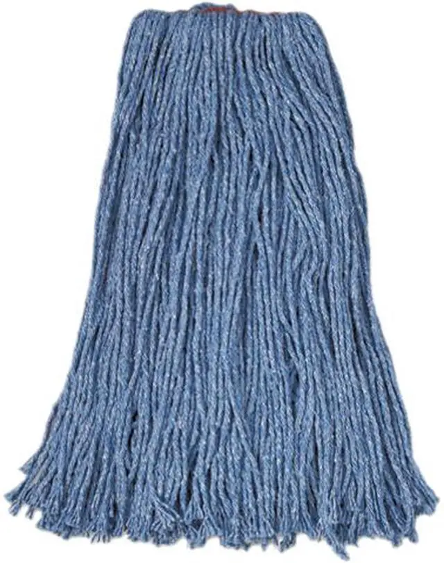 Main image of Rubbermaid Commercial RCP F518-12 BLU 24 oz. Dura Pro Blend Wet Mop, 1" Headband, Blue