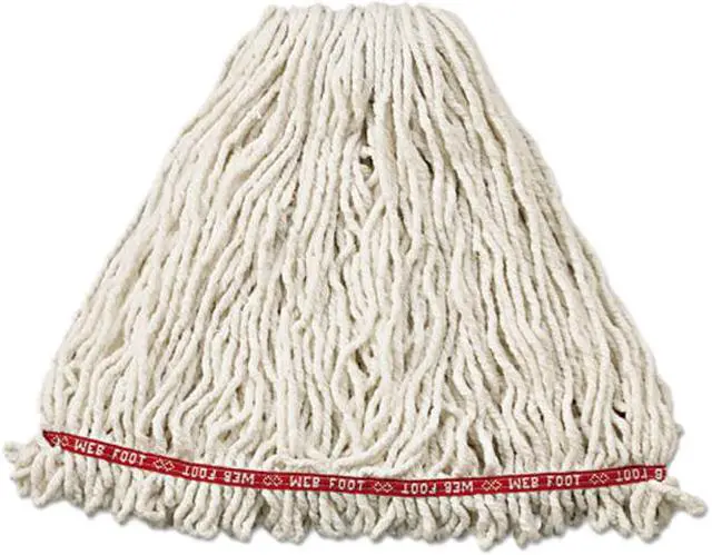 Main image of Rubbermaid Commercial RCP A213 WHI 24 oz. Web Foot Blend Shrinkless Wet Mop, 1" Headband, White