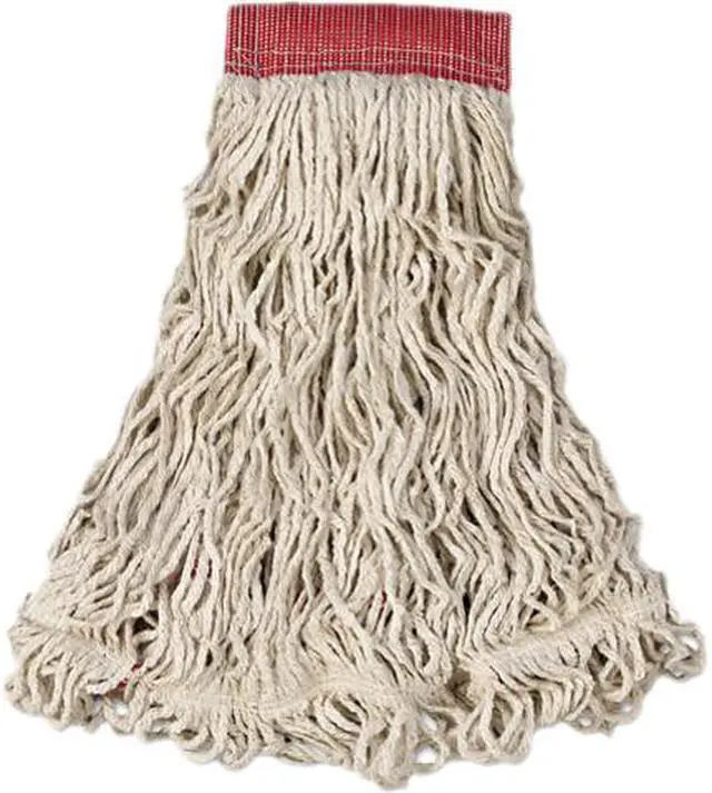 Main image of Rubbermaid Commercial RCP C153 WHI 24 oz. Swinger Loop Blend Wet Mop, 5" Headband, White