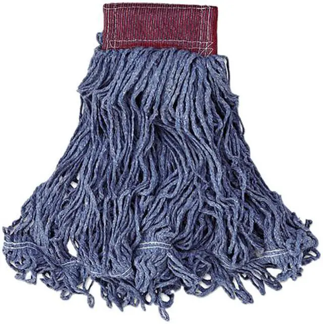 Main image of Rubbermaid Commercial RCP D253 BLU 24 oz. Super Stitch Blend Wet Mop, 5" Headband, Blue