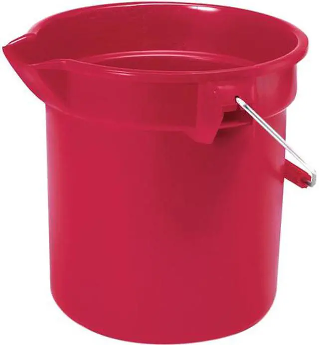 Main image of Rubbermaid Commercial 296300RD Brute 10-quart Utility Bucket - Heavy Duty, Rust Resistant, Bend Resistant, Handle - 10.2"