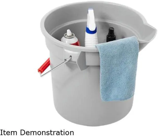 Main image of Rubbermaid Commercial 261400GYCT Brute 14-quart Round Bucket - Plastic, Steel - Gray - 6 / Carton