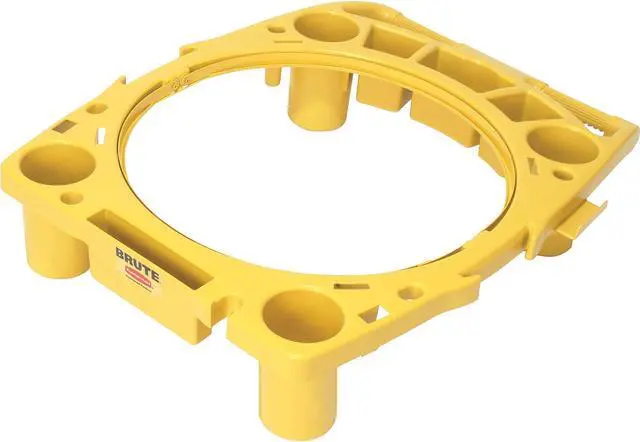 Main image of Rubbermaid Commercial 9W8700YW Brute Rim Caddy - 26.5" Width x 6.8" Depth x 32.5" Height - Yellow - 1 Each